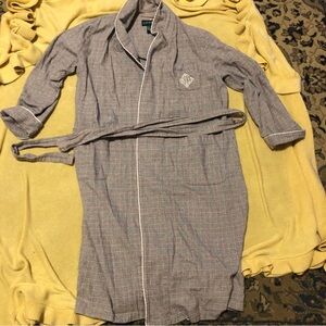 Ralph Lauren Gray Plaid Robe with Belt
